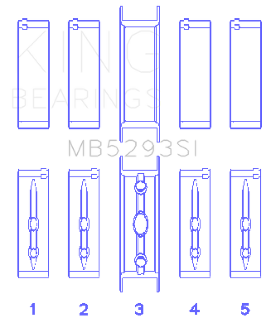 King GM 294/325/345/364CI 4.8/5.3/5.7/6.0L L20/LS1/LS2/LS4/LS6 Main Bearing Set - Size STD