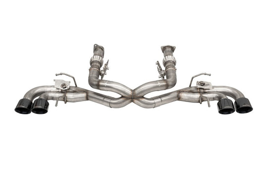 Corsa 2020-2025 Corvette C8 3in Valved Cat-Back 4.5in Blk Quad Tips - Fits Factory NPP Exhaust w/AFM