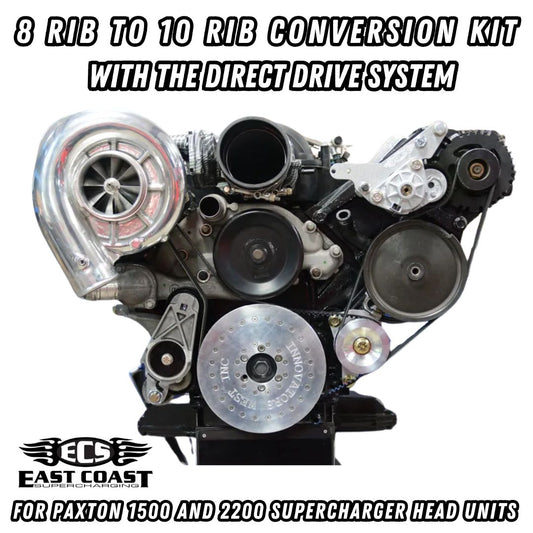 8 Rib To 10 Rib Conversion Kit Direct Drive System With 10 Rib 2.95 or 2.75 Supercharger Pulley