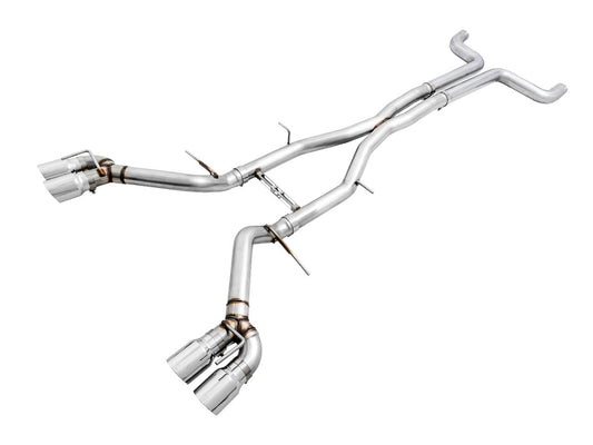 2016 - 2024 Camaro AWE Track Exhaust System Quad Tip Chrome