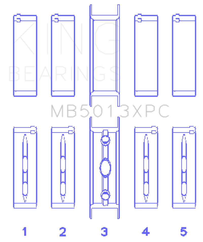 King Engine Bearings Chevy LS1/LS2/LS6 Performance Main Bearing Set w/ pMaxKote - Size STD