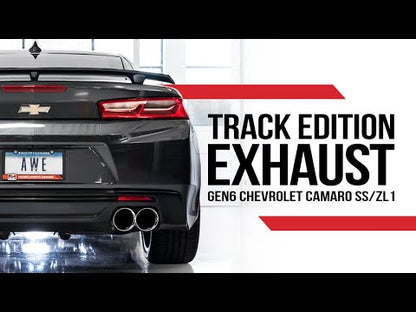2016 - 2024 Camaro AWE Track Exhaust System Quad Tip Black